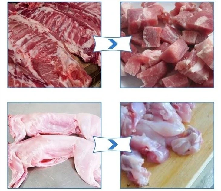 Lamb Fish Beef Frozen Meat Slicing Dicing Cubing Cutter Machine